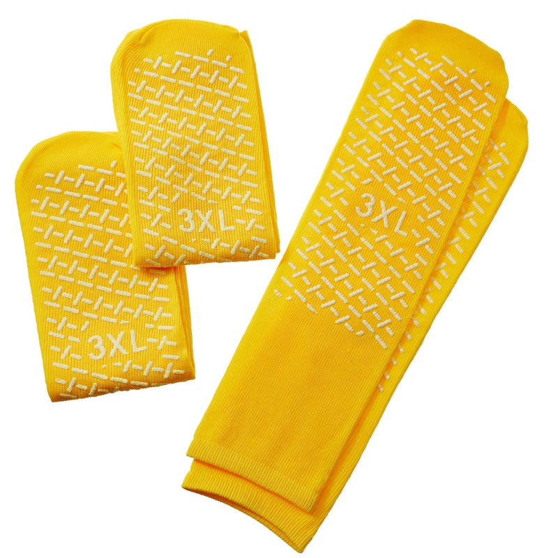 PrimeMed XXXL Slip Stopping Terrycloth Socks (Double Tread) (Extra Wide Bariatric) (Yellow) (3 Pairs) - Image 3